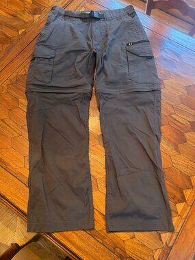 BC Clothing Mens Convertible Zip Off Cargo Hiking Pants M x 29" Charcoal Gray